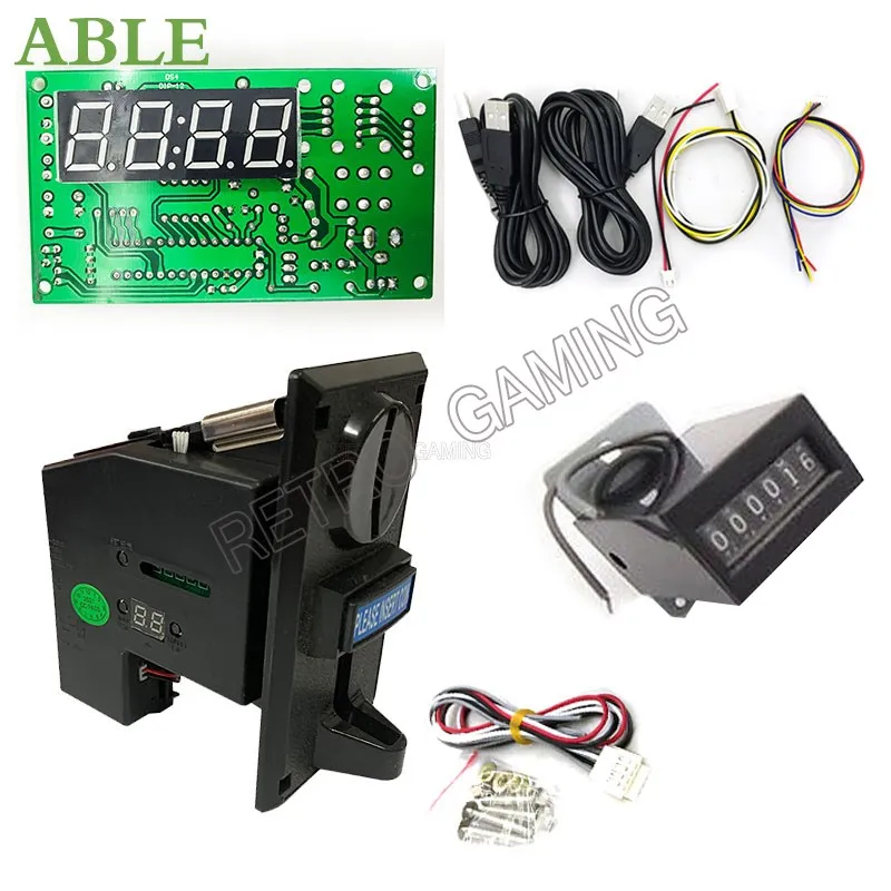 

NEW Multi Coin Acceptor DC 12V Mini 6 Digit Counter timer board Kit For Vending Machine Arcade Game Cabinet Bartop Parts