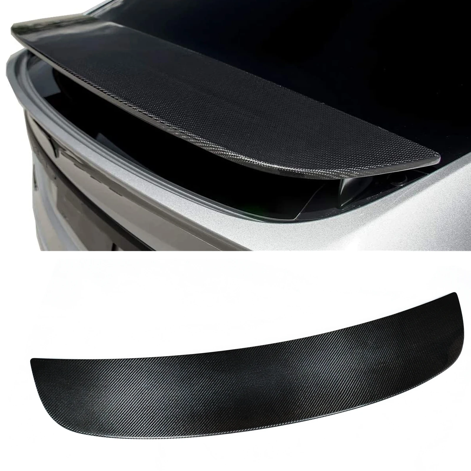 

For Tesla Model X 2017-2019 Rear Trunk Spoiler Wing Lip Real Carbon Fiber Tailgate Lid Window Trim Splitter Decklid Panel Plate