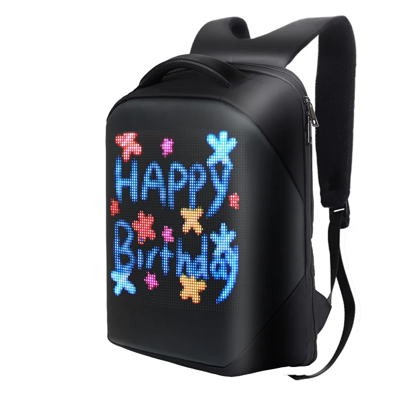 

Newest 2021 LED Backpack 3.0 Waterproof WiFi Version Smart LED Screen Dynamic Advertising Backpack Cellphone Control Laptop Bag