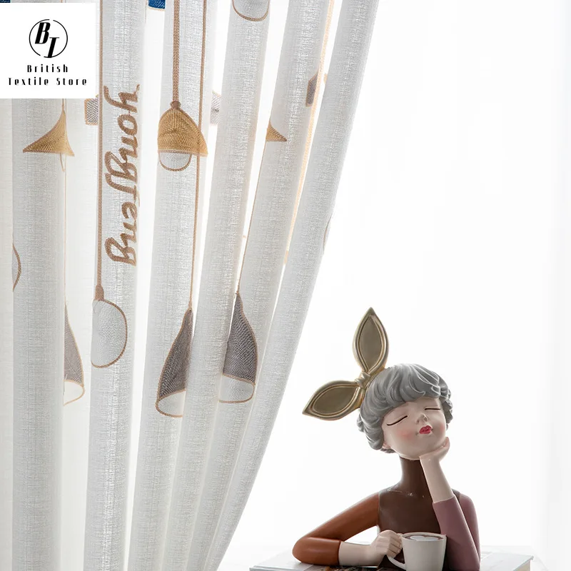 

Занавеска с вышивкой для гостиной, столовой, спальни, белая марлевая занавеска с вышивкой, белая занавеска с вышивкой для окна на балкона-xj