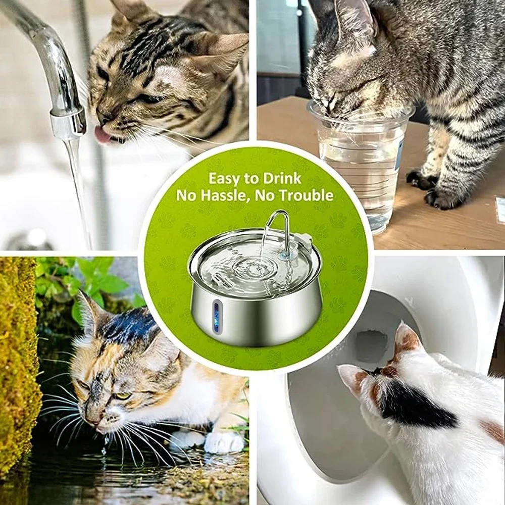 4л Katzen brunnen Edelstahl FEDER Haustier wassersp ender super leiser Hunde mit gefilterten produkten