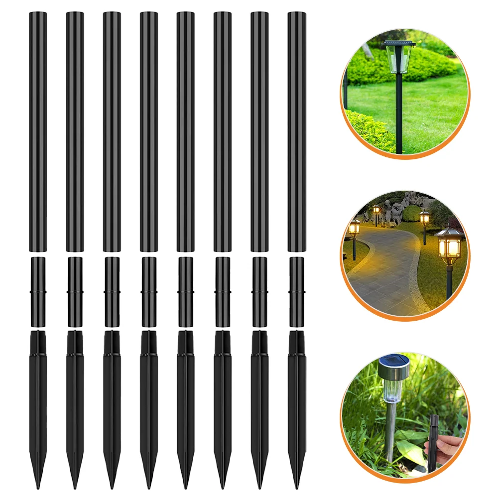 

8 Sets Lamp Street Replacement Pile Ground Spike Solar Power Lights Outdoor Garden Parts Stakes Plastic Patio