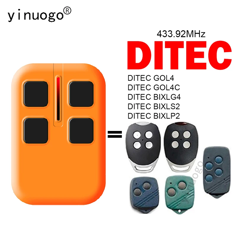

DITEC GOL4 GOL4C BIXLG4 BIXLS2 BIXLP2 Remote Control Garage Door Opener 433.92MHz Rolling Code DITEC Remote Control GOL4 GOL4C