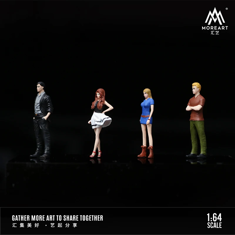 Фото Набор из 4 фигурок из смолы More Art 1:64 по мотивам Initial D для диорамы, коллекционных моделей автомобилей и подарков №4