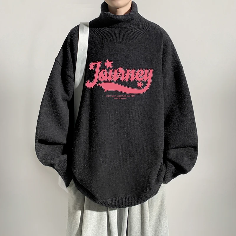 Новая трикотажная водолазка оверсайз-зима 2024.