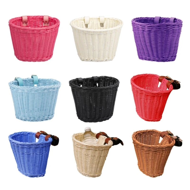 Front Handlebar Rattan Handwoven Bike Basket Woven Bike Bask