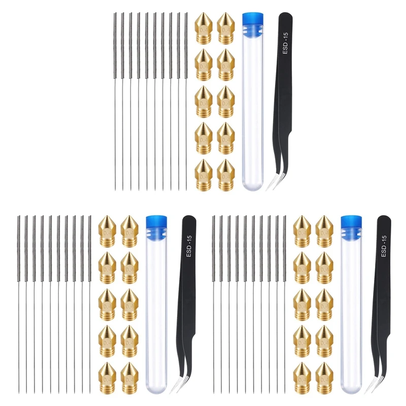 

63 шт., Набор насадок для 3D-принтера, 0,4 мм, 0,4 мм