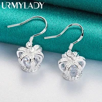urmylady 925 sterling silver crown zircon earrings drop earrings for women fashion charm wedding engagement jewelry