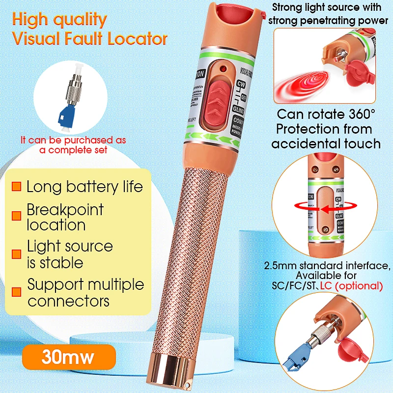 Бесплатная доставка 30 МВт Визуальный дефектоскоп волоконно-оптическая ручка тип
