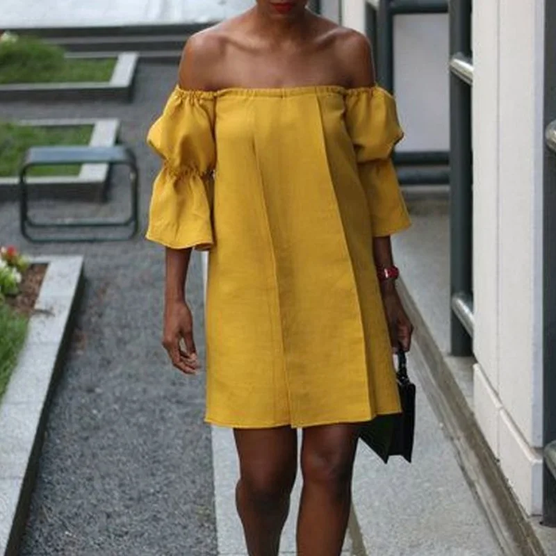 

Женское пляжное платье, сезон весна-лето 2023, модное однотонное облегающее платье с оборками на рукавах, сексуальное прямое платье без бретелек