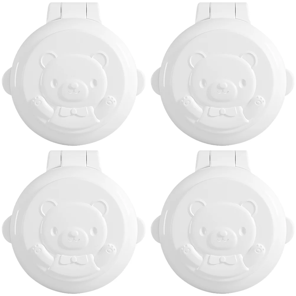 

4 Pcs Baby Proof Stove Knob Covers Security Lock Car Button Safety Protective Washing Machine White Abs Start Protection Child