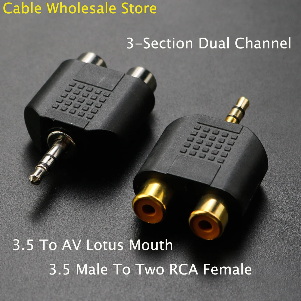 

1Pcs 3.5mm Plug To 2 RCA Jack Male To Female 3.5 To AV Audio Plug 2 In 1 Stereo Headset Dual Headphone Audio Adapter