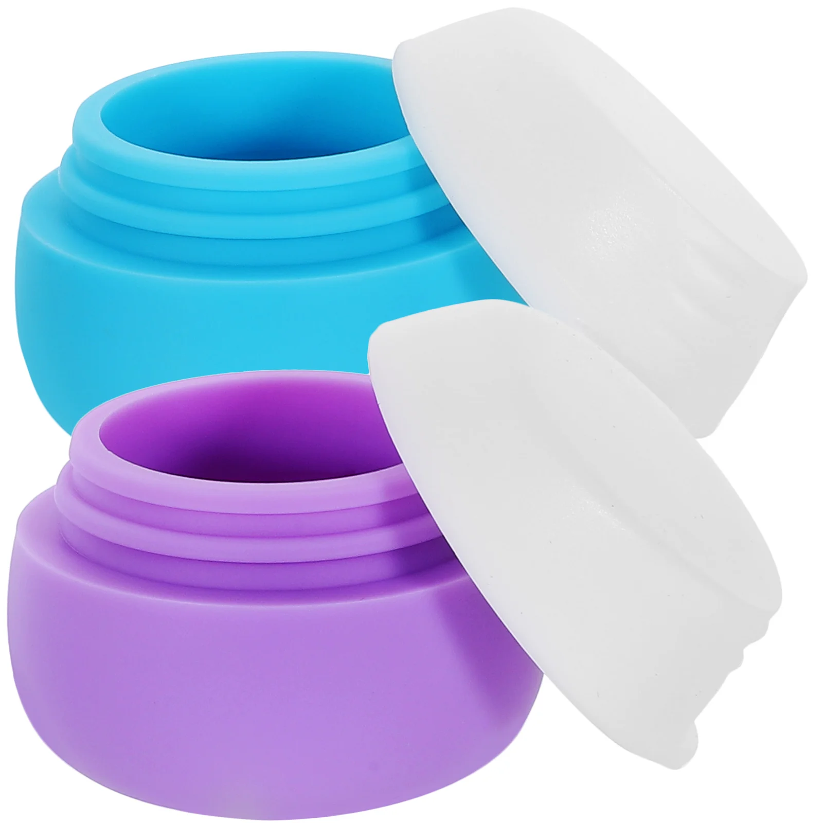 

2 Pcs Small Cream Jar Silicone Jars Cover Container Silica Gel Sugar Scrub Containers Travel Lids Lotion