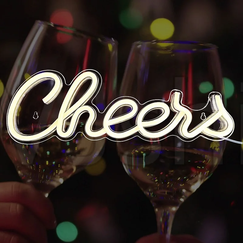 

Cheers Custom Neon Sign Wall Décor Neon Lights Lamp Home Décor For Kids Room Party Wedding Party Personalized Gift