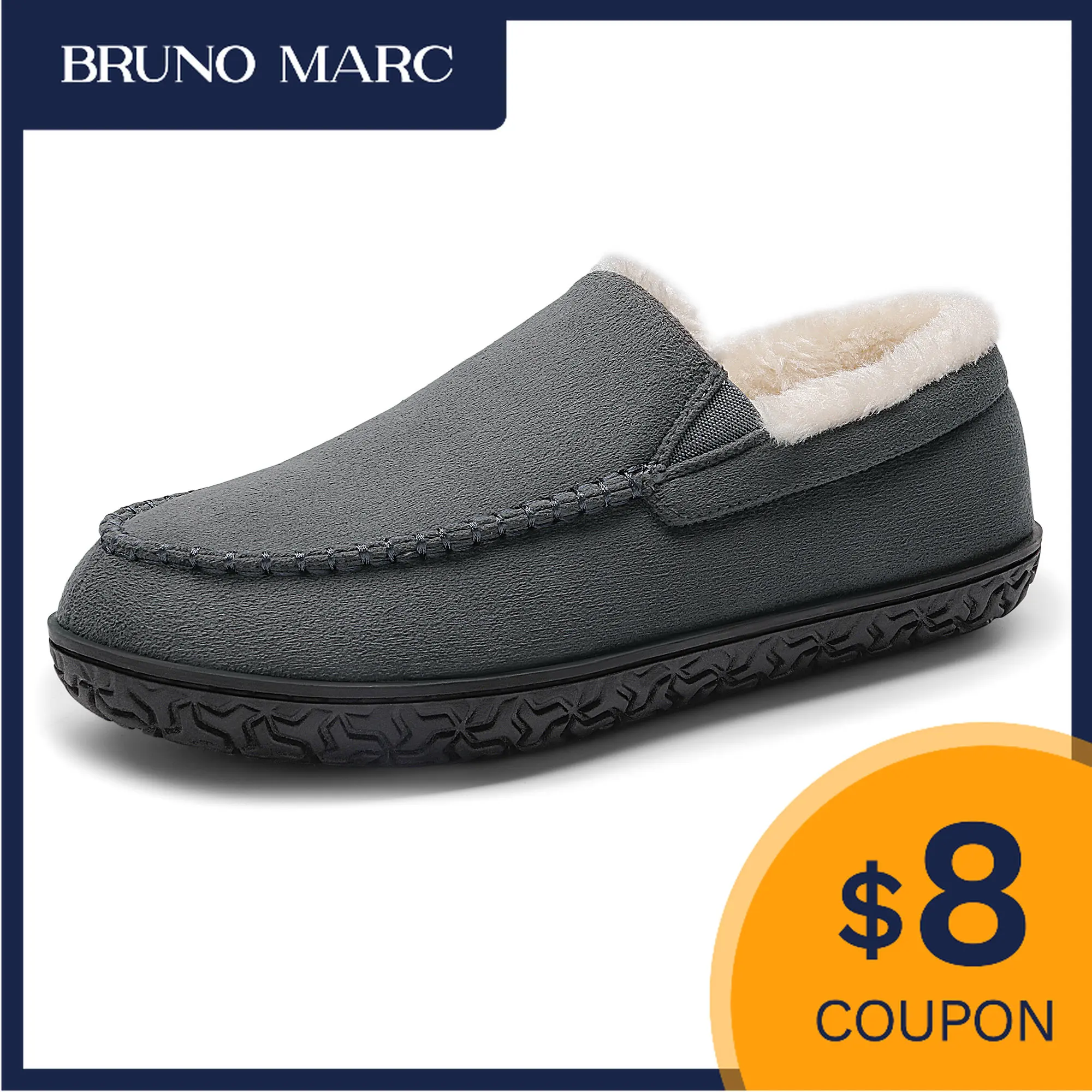 

Bruno Marc Men's Winter Slippers Loafers House Warm Sneakers Indoor Outdoor Slip-On Fuzzy Anti-Slip Shoes Room Slippers for Men