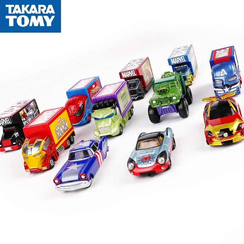 

Spot Takara Tomy Tomica Marvel Series Captain America Iron Man Spiderman Simulation Alloy Car Model Car Toy Collection Gift