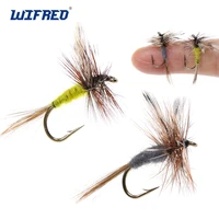 wifreo 10pcs16 14 12 10 yellow grey body adams fly trout fishing dry flies fly fishing bait fly caddis midge adult mayfly
