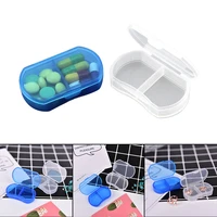 2 cell plastic portable sealed pill jewelry candy box storage box vitamin pill box travel medicine box tablet small packing box