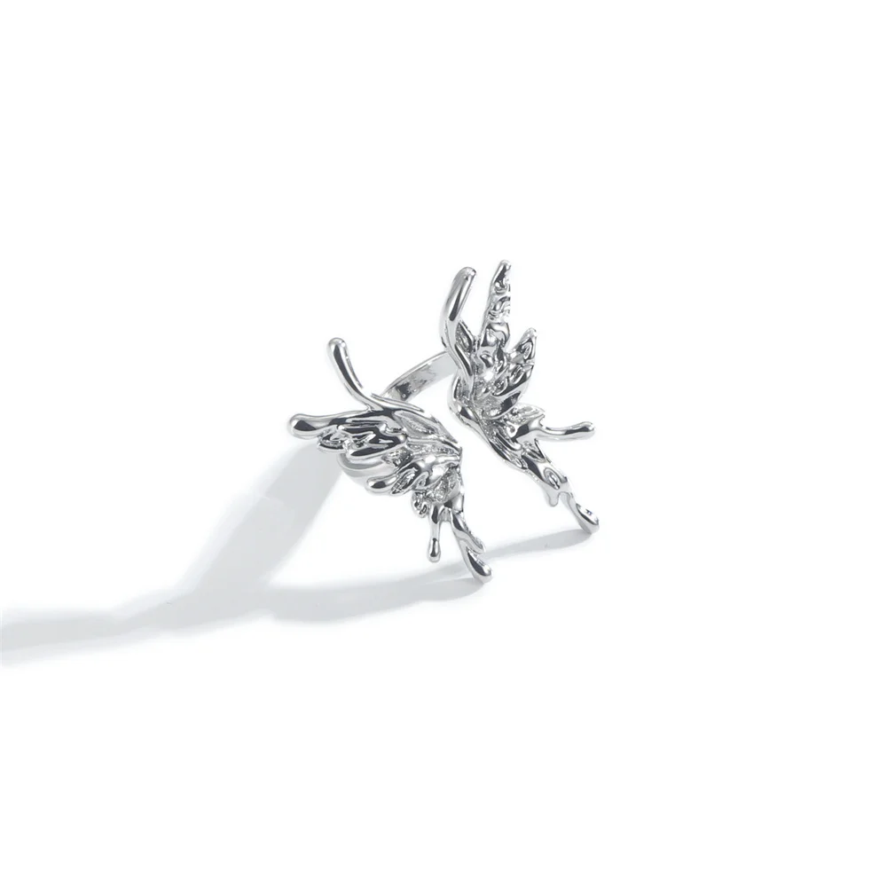 

Coconal Fashion Silver Color Butterfly Wings Open Adjustable Men's Women's Rings For Festive Living Gift Ring