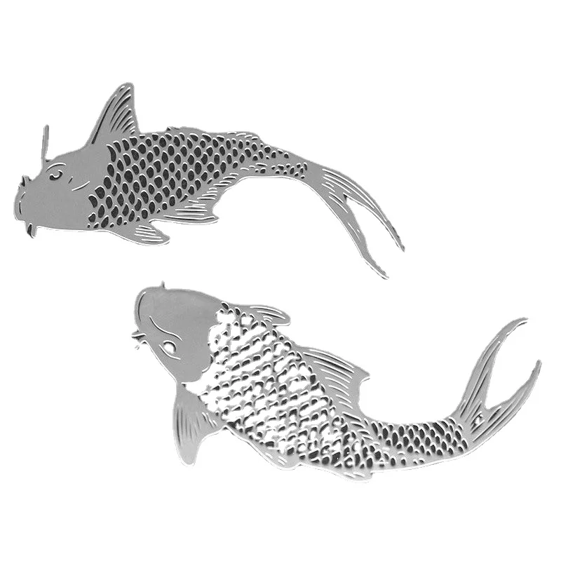 

Chinese Style Carp Decorative Stickers Mobile Phone Laptop Metal Stickers Yin and Yang Fish