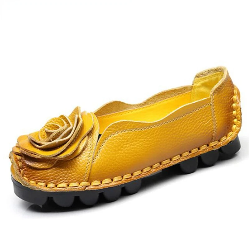 

New Fashion Shoes From Genuine Leather Comfortable for Women Handmade Shoes In Ethnic Style Soft with A Flat Sole Womans Shoes