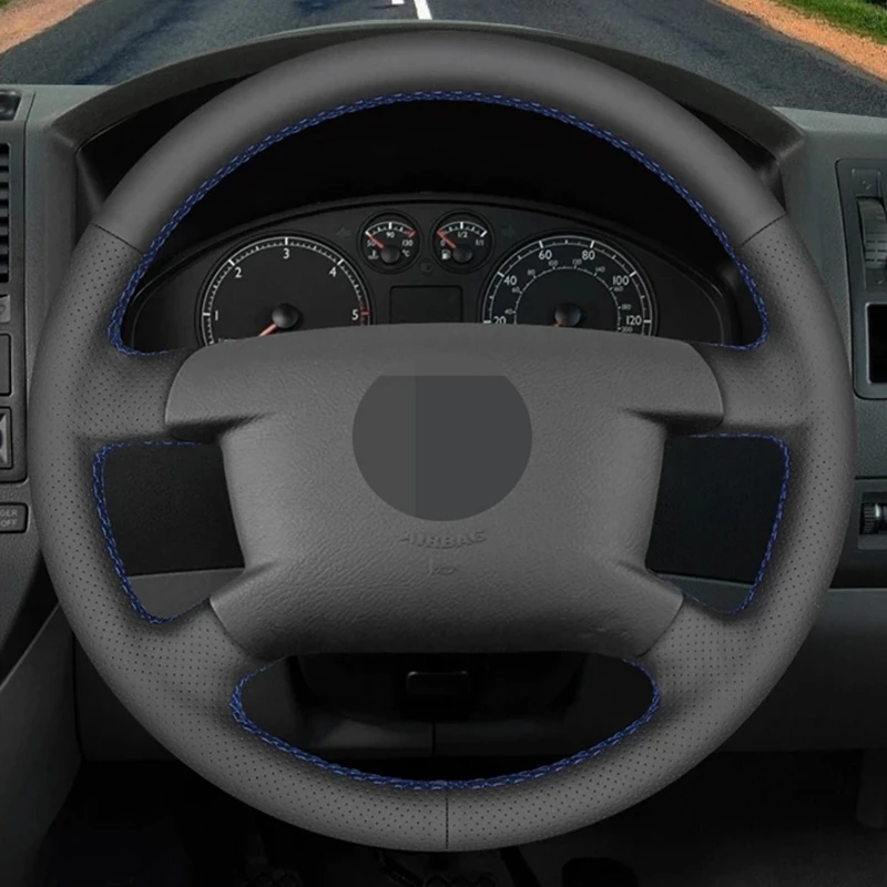 Чехол на руль автомобиля черный чехол из искусственной кожи для Volkswagen VW Caddy 2003-2006