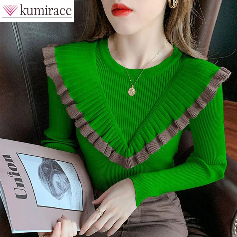 

Sweater Women's Autumn/Winter Lazy 2023 South Korean New Long Sleeve Slim Fit Pullover Knitted Underlay Winter Clothes Women