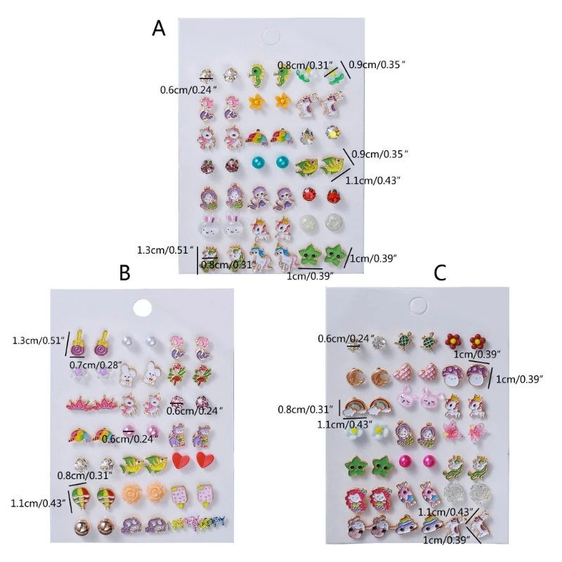 21 пара красочных морских серег с маленькими животными милые серьги изображением