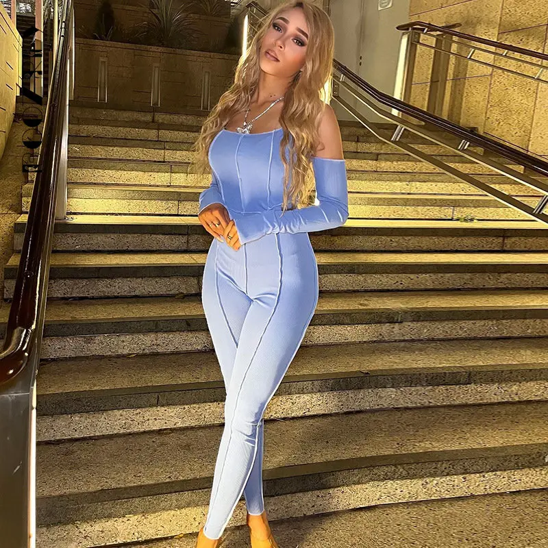 BoozRey Sexy Off Shoulder Corset Backless Jumpsuits Women Punk Grunge Pencil Pants One Piece Rompers 2023 new Spring Y2k Clothes