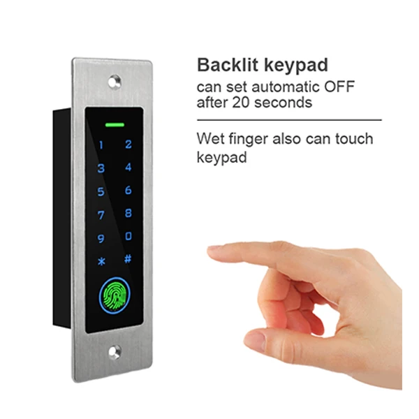 Waterproof Fingerprint Metal Access Control Keypad RFID125Khz Embedded Design password Reader Gate Opener Access Controller