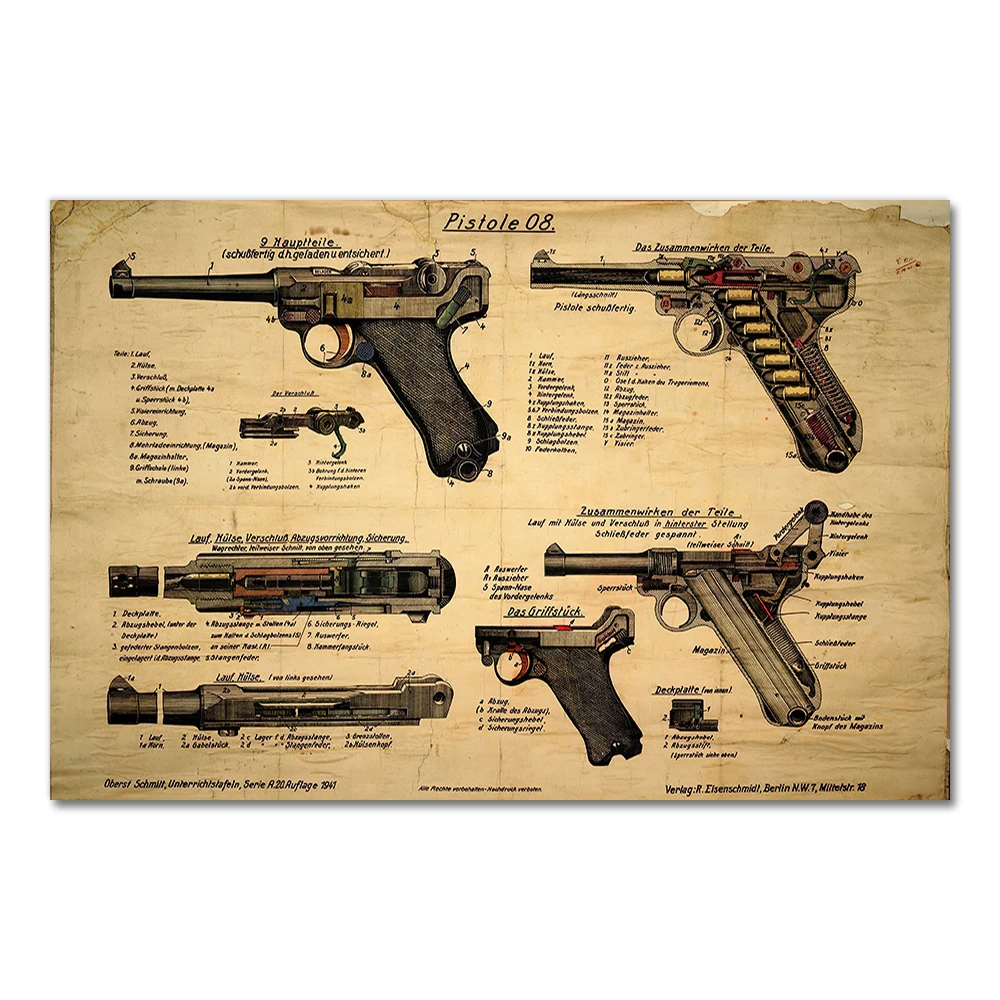 

Схема пистолета Luger
