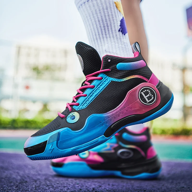 Professional brand men's shoes outdoor basketball training shoes anti-slip high-top couple breathable men's basketball shoes