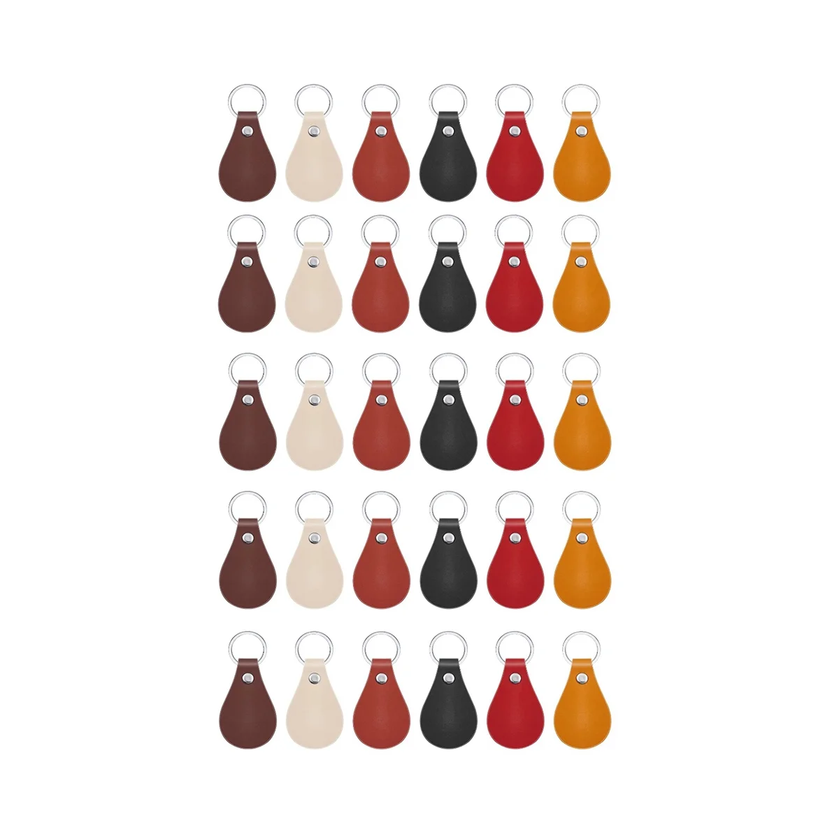 

30 Pcs PU Key Fob Kit For DIY Craft, Key Fobs Blanks with Rivets and Key Rings For Laser Engraving Keychain Making