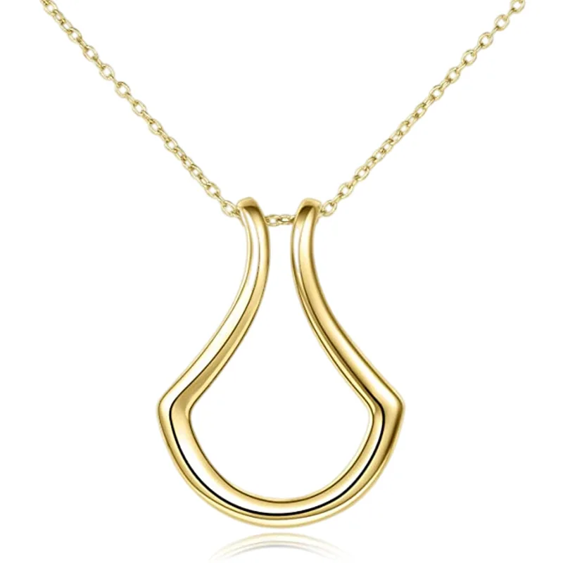 Fashion Geometric Ring Holder Necklace for Women Girls U Shape Wedding Engagement Choker Necklaces Ring Keeper Jewelry Collier images - 6
