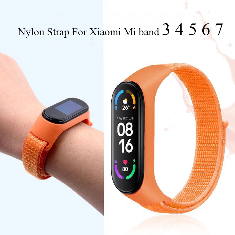 

Strap for Mi band 7 6 5 Nylon Braided Solo Loop pulseira bracelet Miband4 Miband5 Miband6 Wristband xiaomi Mi band 4 3 5 6 7