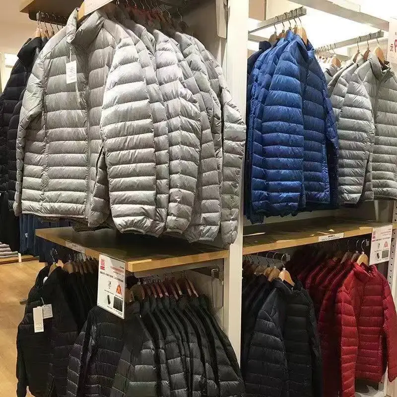 Down jacket men's all season super light packable waterproof windproof zipper jacket breathable oversize men's hoodie jacket