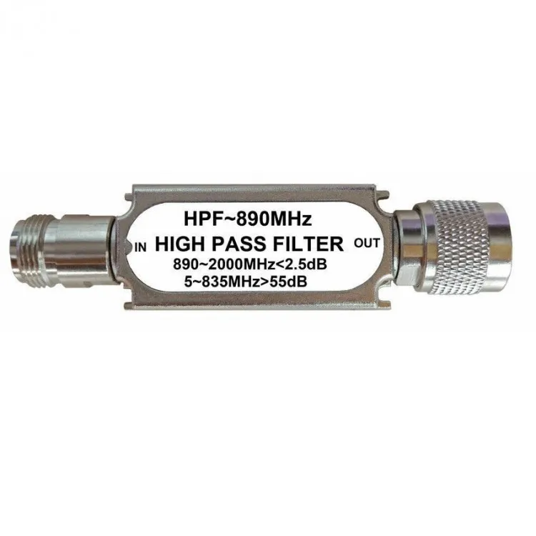 

HPF 890MHZ 50ohm High Band Pass Filter with N Type Connector