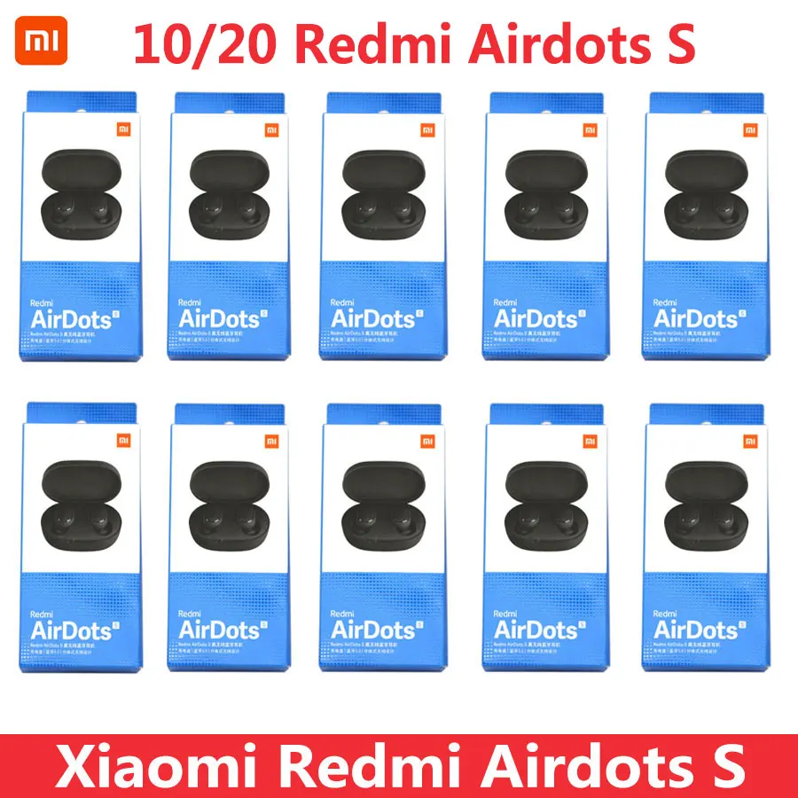 

10/20PCS Xiaomi Redmi Airdots S Earbuds Original Mi Tws Wireless Earphone Bluetooth Ai Control Gaming Headset Noise Reduction