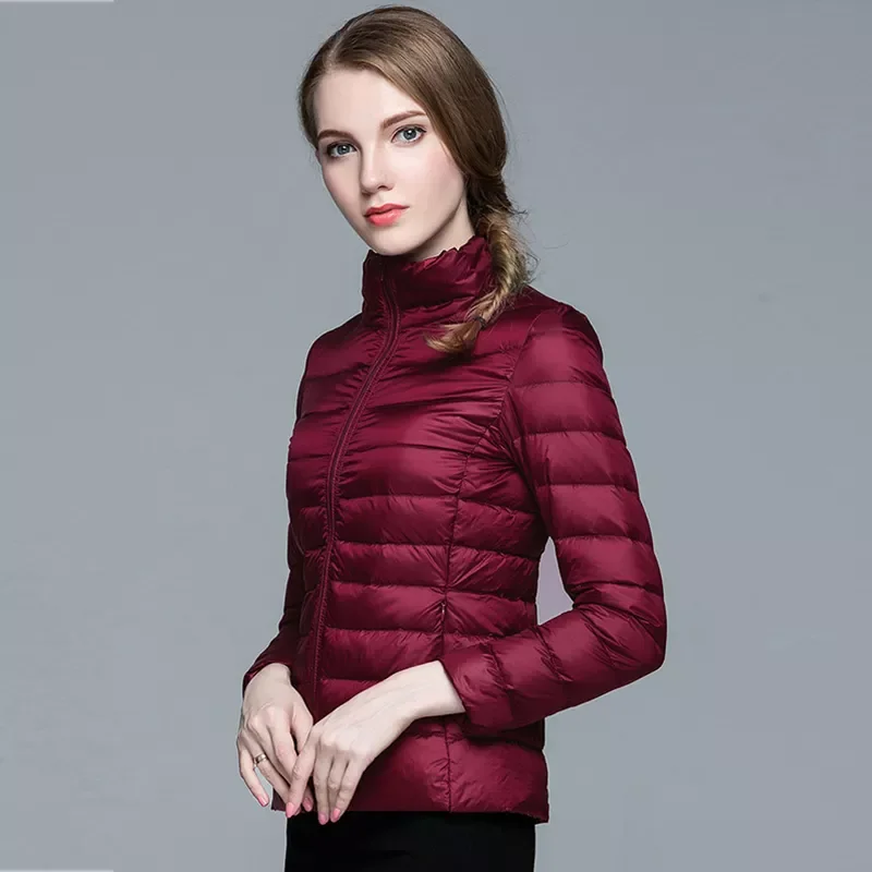 New2022 Winter Women Ultra Light Down Jacket White Duck Down Jackets Long Sleeve Warm Coat Parka Female Solid Portable Outwear