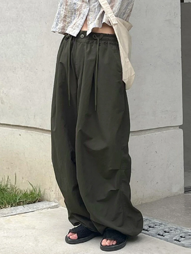 

WeiYao Hippie Baggy Harem Pants Drawstring High Waist Streetwear Cargos Trousers Women Korean Fashion Harajuku Joggers Casual