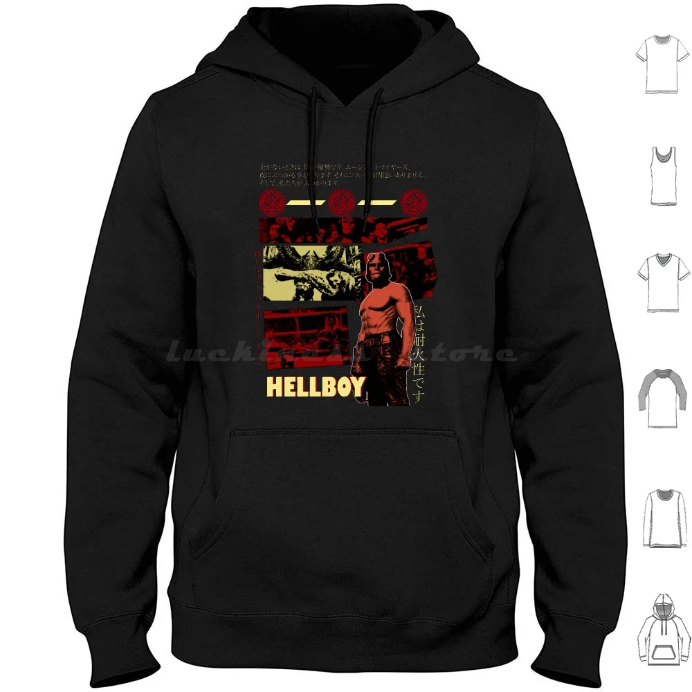 

Hellboy Movie Japanese Design Hoodies Long Sleeve Hell Boy Japanese Anime Movies William Bull Net Cab Driver