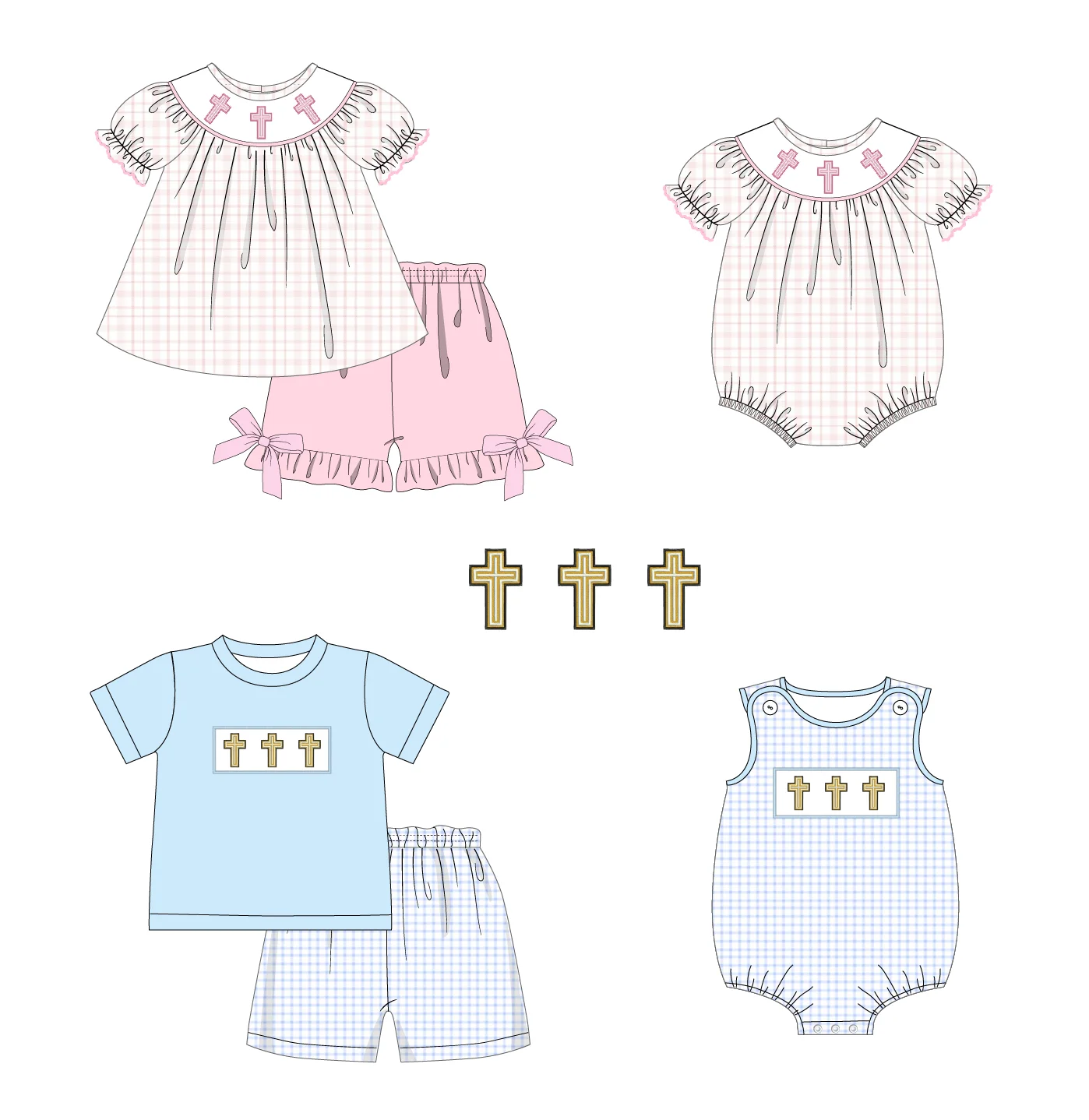 2023 Factory 100% Handmade Easter Baby Romper Cute Rabbit Embroidery Girl Boutique Clothes For Baby Dress images - 4