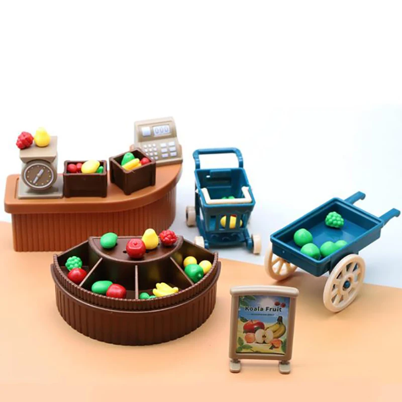 

Кукольный домик «сделай сам» в масштабе 1:12, миниатюрная корзина для магазина фруктов, тележка, модель для дома, игрушки для детей, подарок на...