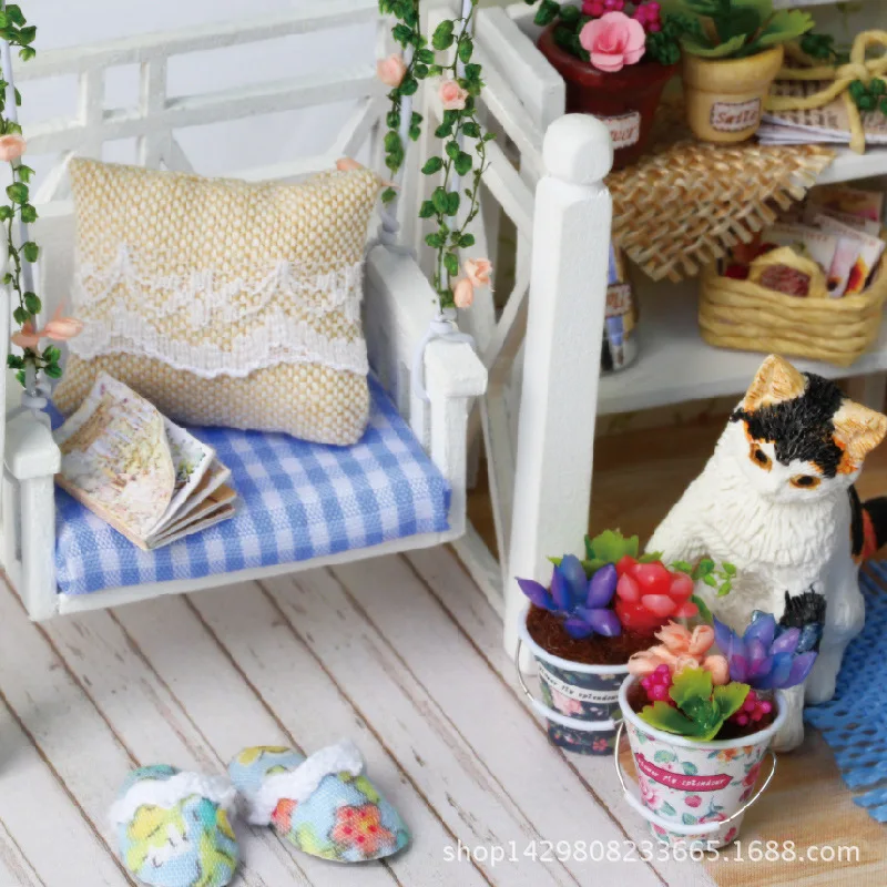 wisdom fun house kitten diary handmade diy house making model mini house childrens toy birthday gift diy dollhouse wooden toys free global shipping