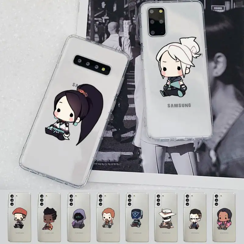 

Cute Cartoon Valorant Phone Case for Samsung A51 A52 A71 A12 for Redmi 7 9 9A for Huawei Honor8X 10i Clear Case