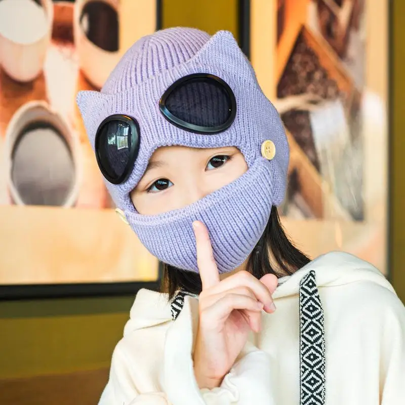 Осенне-зимние теплые велосипедные наушники-пилоты маска для мальчиков и девочек