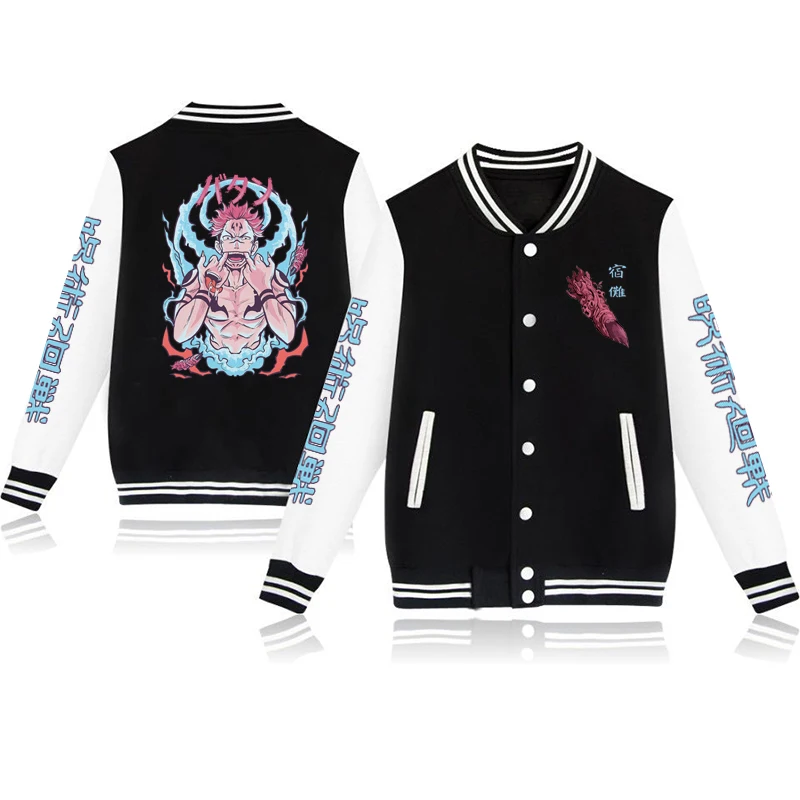 

2022 Jujutsu Kaisen Sukunabomber Jackets Women Men's Couple Baseball Jacket Coat Autumn Streetwear