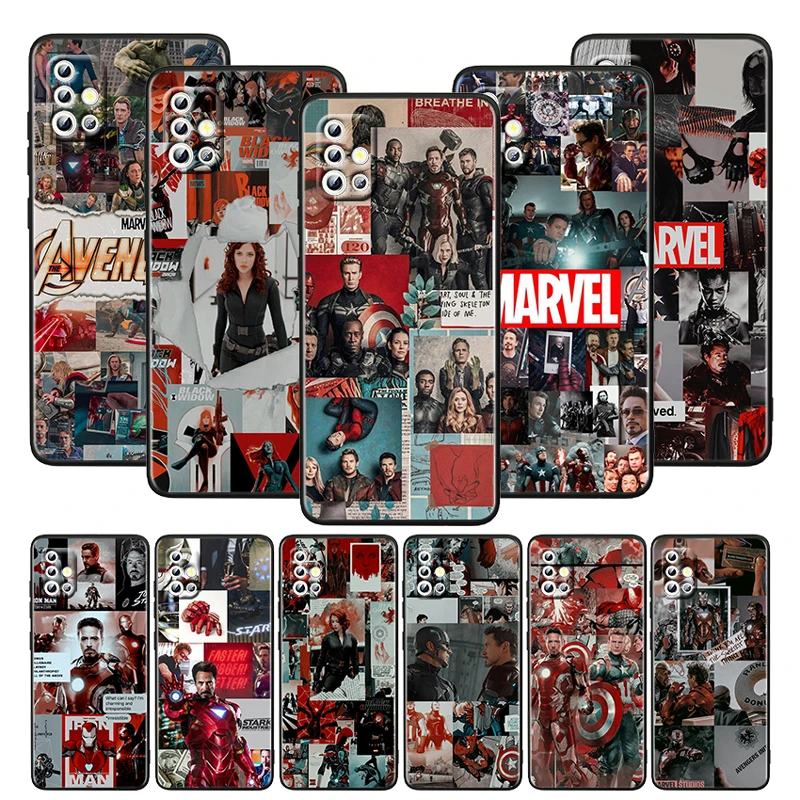 

Marvel Avengers Aesthetic For Samsung Galaxy A52S A72 A71 A52 A51 A12 A32 A21S 4G 5G Funda Soft TPU Black Phone Case Capa Cover