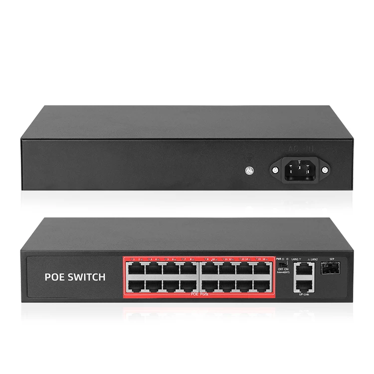 

16-канальный сетевой коммутатор POE IPCamPower для POE IP-камеры IEEE 802.3af