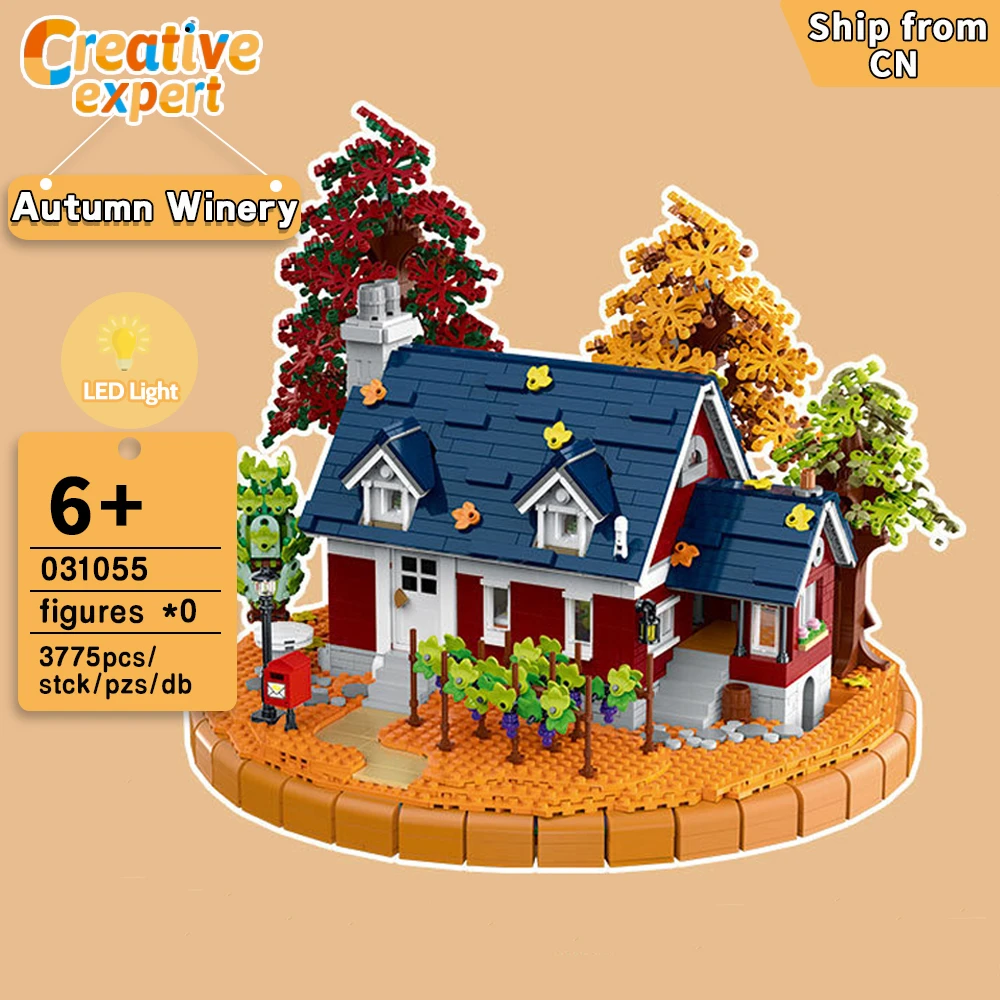 

031055 Creative Expert Autumn Winery Street View Model Building Blocks Architecture Modular House Brick Christmas Gifts 3775pcs